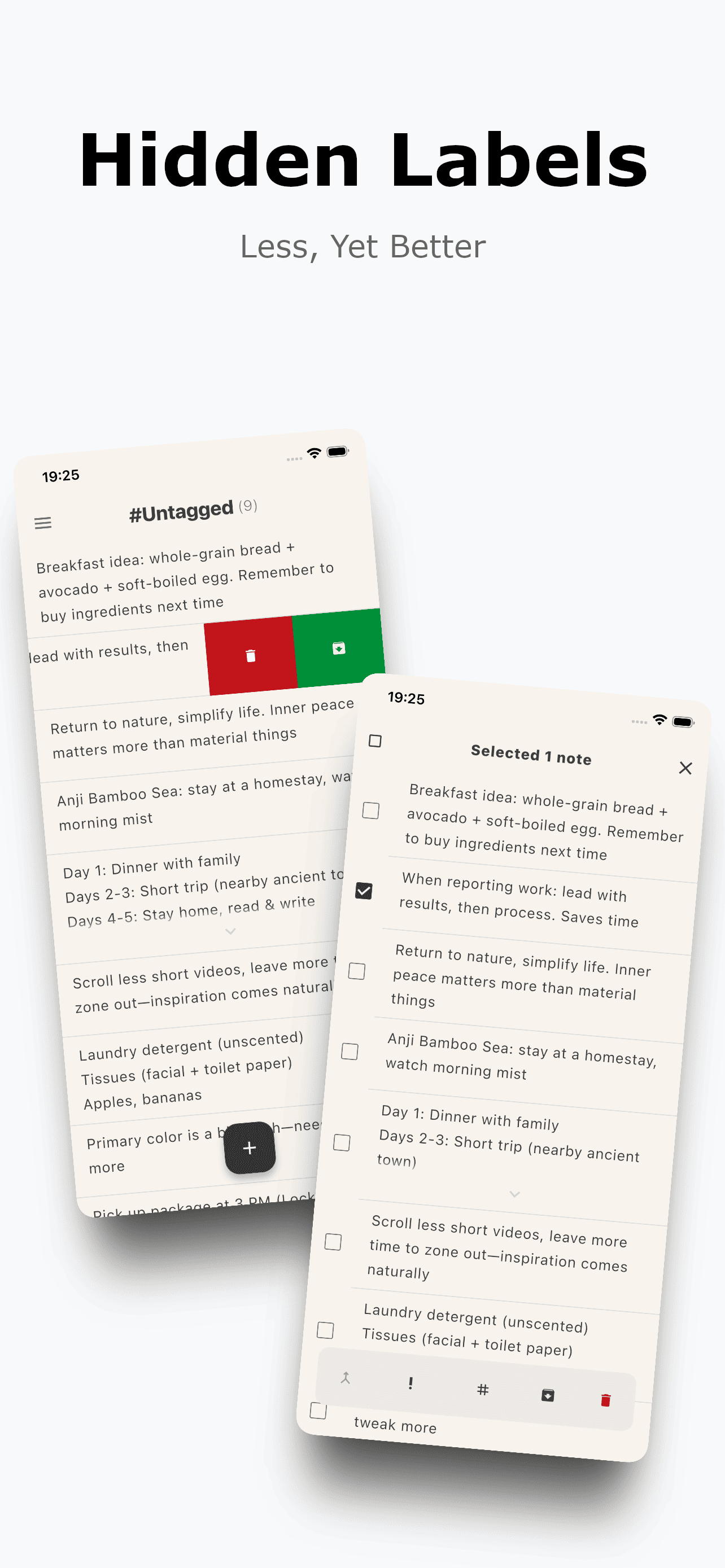 Offnote gesture controls example interface